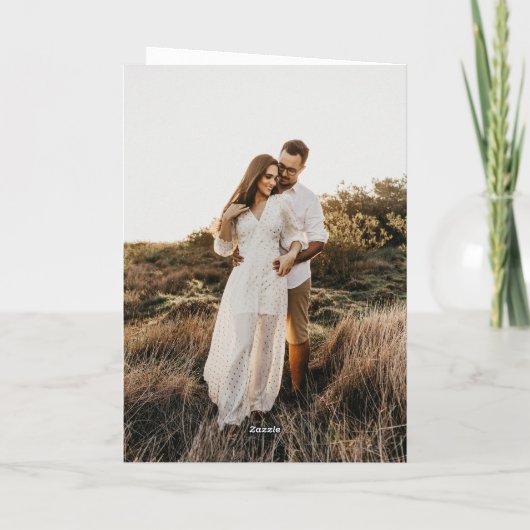 Carte Élégant Mariage photo rustique Ses Vows (Dos)