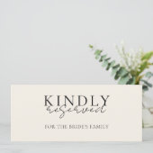 Carte Élégant, Mariage, Réservé Signal à accrocher sur l (Debout devant)