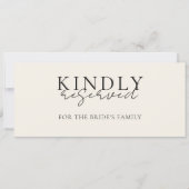 Carte Élégant, Mariage, Réservé Signal à accrocher sur l (Devant)