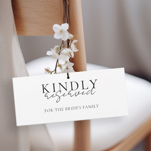 Carte Élégant, Mariage, Réservé Signal à accrocher sur l