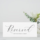 Carte Élégant mariage réservé Signal à accrocher sur les (Debout devant)