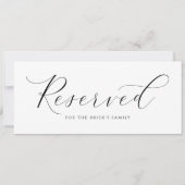 Carte Élégant mariage réservé Signal à accrocher sur les (Dos)