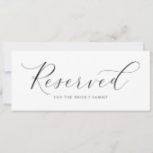 Carte Élégant mariage réservé Signal à accrocher sur les (Devant)