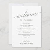 Carte Élégant Mariage Sage Lettre de bienvenue & Itinéra (Devant)