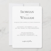 Carte Élégant Mariage simple (Devant)