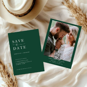 Carte Élégant mariage vert émeraude Enregistrer la date