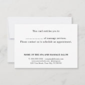 Carte Elégant Massage Therapist Photo Jaune Grey Coeur (Dos)