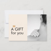 Carte Elégant Massage Thérapiste Photo Pastel Gold Heart (Devant)