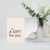 Carte Elégant Massage Thérapiste Photo Pastel Gold Heart (Debout devant)