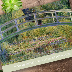 Carte Élégant Mémorial Lily Pond Condolence Sympathie