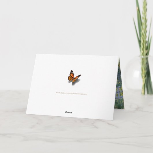 Carte Élégant Mémorial Lily Pond Condolence Sympathie (Dos)