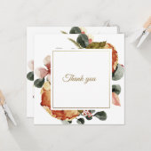 Carte Élégant Merci de fleurs d'automne doré (Devant/Arrière en situation)