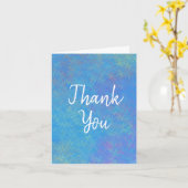 Carte Élégant Merci de marbrage bleu (Fleur jaune)