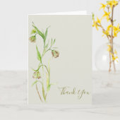 Carte Elégant Merci Lily Aquarelle (Fleur jaune)