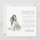 Carte Élégant Merci Mariage Blush (Devant)