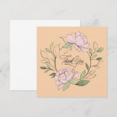 Carte Élégant Merci Mariage de couronne de fleurs (Devant / Derrière)