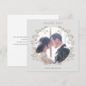 Carte Élégant Merci photo de couronne d'or (Devant / Derrière)