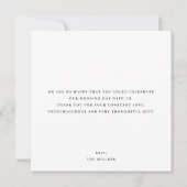 Carte Élégant Merci photo de couronne d'or (Dos)