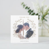 Carte Élégant Merci photo de couronne d'or (Debout devant)