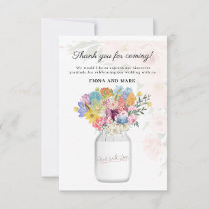Carte Élégant message de Merci Mariage Floral