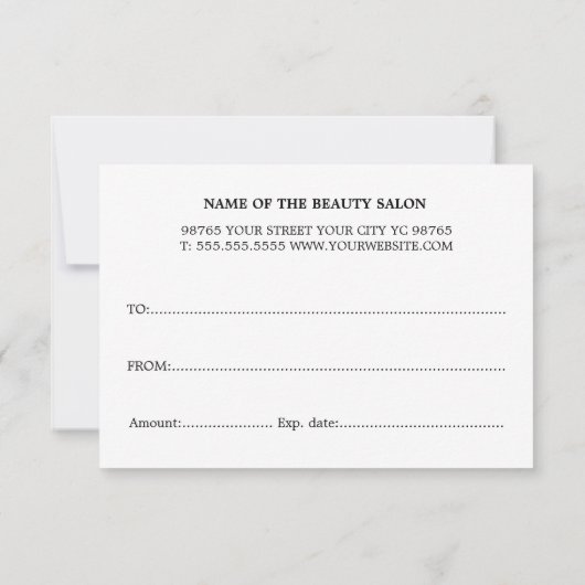 Carte Élégant minimal noir Ecru blanc rayures Beauté (Dos)