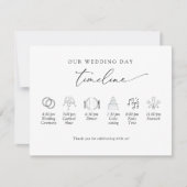 Carte Élégant Minimal, Simple Mariage Timeline, Programm (Devant)