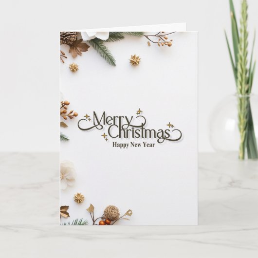 Carte Elegant Minimalist Gold 'Merry Christmas' Holiday (Devant)