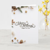 Carte Elegant Minimalist Gold 'Merry Christmas' Holiday (Fleur jaune)