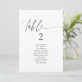 Carte Elegant minimalist table number seating chart card (Debout devant)
