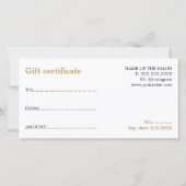 Carte Elégant minimaliste Faux Gold Rose Beauté (Dos)