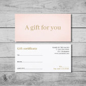 Carte Elégant minimaliste Faux Gold Rose Beauté