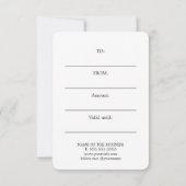 Carte Élégant minimaliste Faux Or Noir Blanc (Dos)