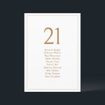 Carte Élégant minimaliste Gold Seating Chart Numéro de t<br><div class="desc">Conçue pour coordonner avec notre collection de Mariages minimalistes,  cette carte graphique de sièges personnalisable présente un script moderne avec une disposition minimaliste. Parfait pour chaque saison. Pour effectuer des modifications anticipées,  sélectionnez Personnaliser -> Modifier à l'aide de l'outil de conception.</div>