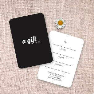 Carte Élégant minimaliste ivoire noir blanc