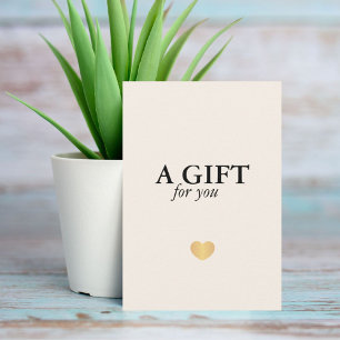 Carte Elégant minimaliste Luxe White Gold Heart