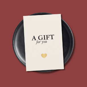 Carte Elégant minimaliste Luxe White Gold Heart