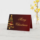 Carte Elégant minimaliste or arbre Noël Salutation (Fleur jaune)