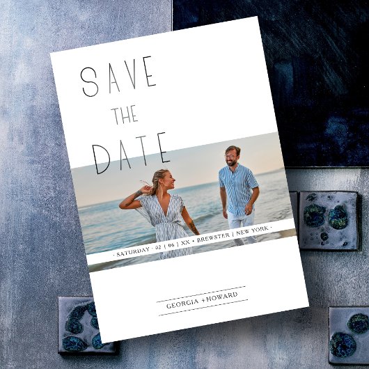 Carte Élégant minimaliste photo moderne Couple Mariage