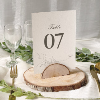 Carte Élégant minimaliste rustique Mariage botanique Tab