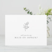 Carte Élégant minimaliste serez-vous ma servante d'honne (Debout devant)