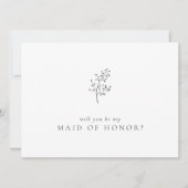 Carte Élégant minimaliste serez-vous ma servante d'honne (Devant)