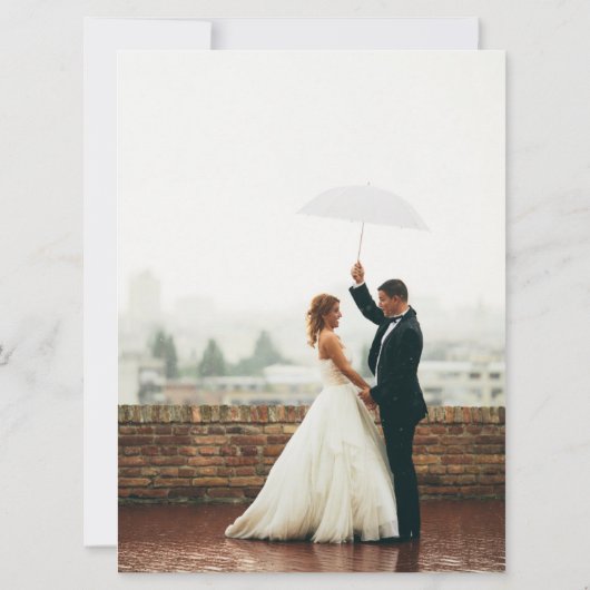 Carte Elégant moderne 4 Mariage photo Merci (Dos)