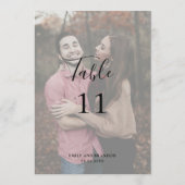 Carte Élégant moderne simple Mariage photo Numéro de tab (Dos)