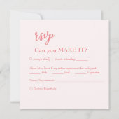 Carte Elégant Monogramme rose moderne mariage crête RSVP (Dos)