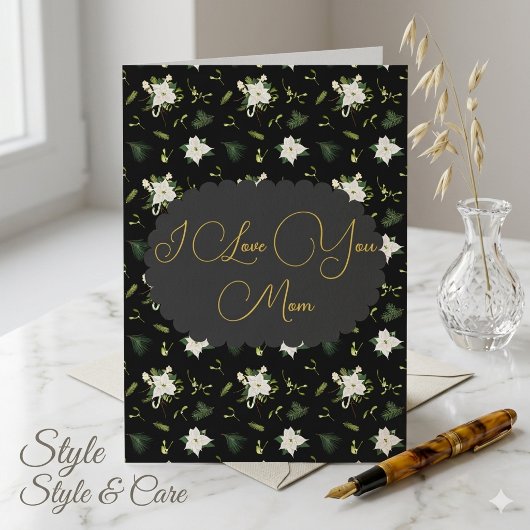 Carte Elegant Mothers Day Greeting Card Floral Design