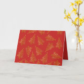 Carte Élégant Motif moderne Gold & Red Christmas Tree (Fleur jaune)
