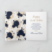 Carte Élégant Navy Sweet 16 (Intérieur)