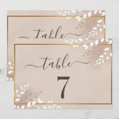 Carte Elegant Neutral Magnolia Wedding Table Number (Devant / Derrière)