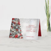 Carte Élégant Noël Arbre Affaires Fête Pliée (Devant)