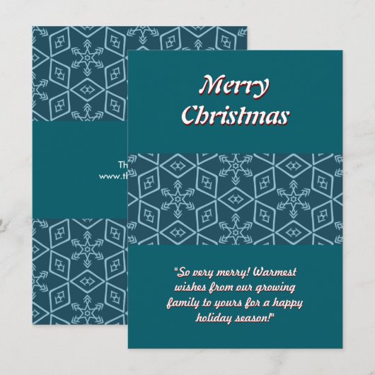 Carte Élégant Noël de flocon de neige (Devant / Derrière)